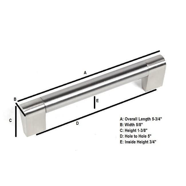 Contemporary 5.75-inch Sub Zero Stainless Steel Cabinet Bar Pull Handles (Case of 15)