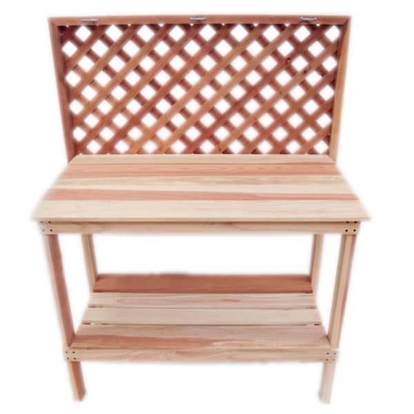 Shop Hand Crafted Natural Redwood Potting Table Overstock 8886572