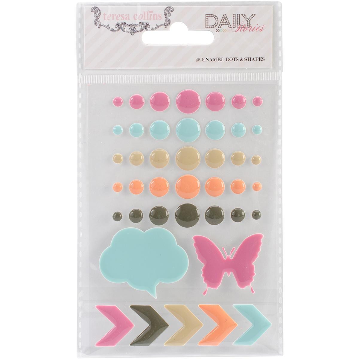 Daily Stories Self adhesive Enamel Dots   Shapes 42/pkg