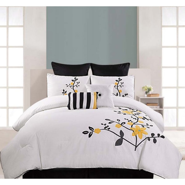 Embroidered Pinecrest 8-piece Cotton Comforter Set
