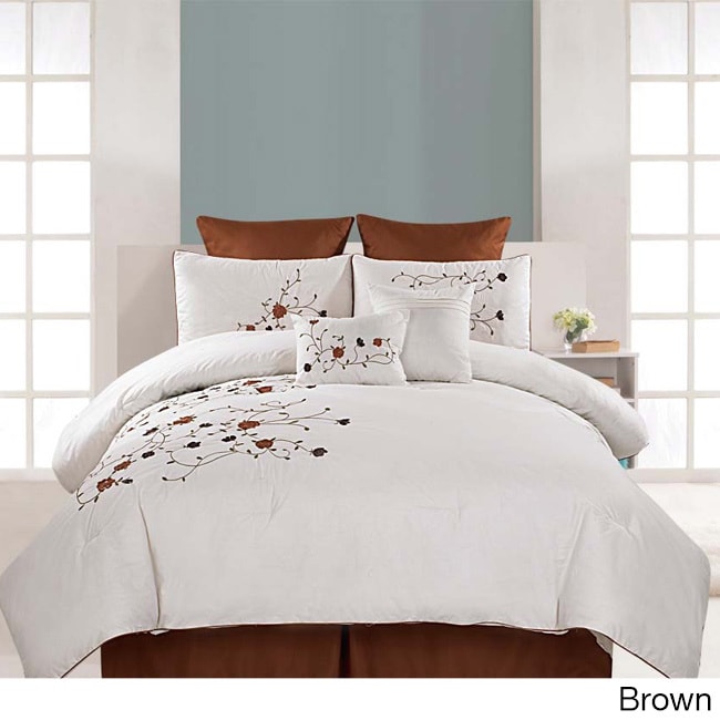 Embroidered 8 piece Belmont Cotton Comforter Set