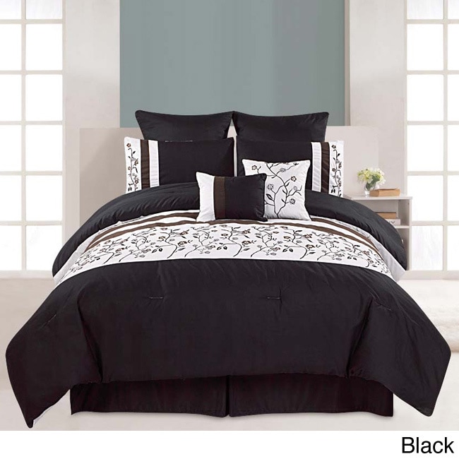 Embroidered 8 piece Melbourne Cotton Comforter Set