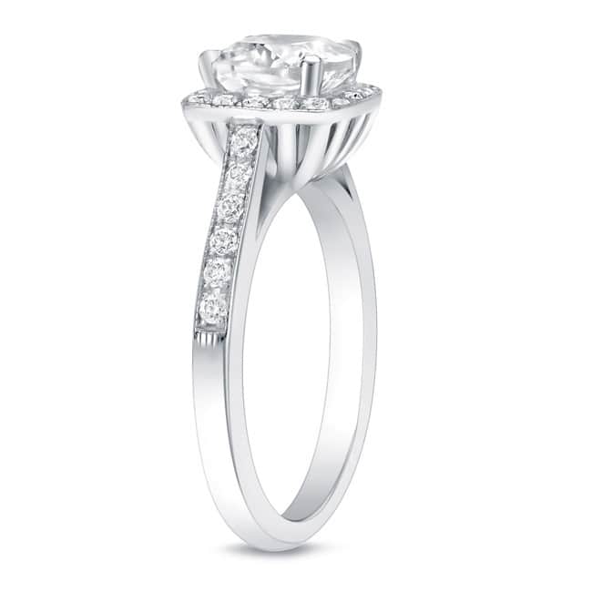 Auriya 14k Rose Gold 2ctw Cushion-cut Halo Diamond Engagement Ring 14k Rose Certified (H-I, SI1-SI2)