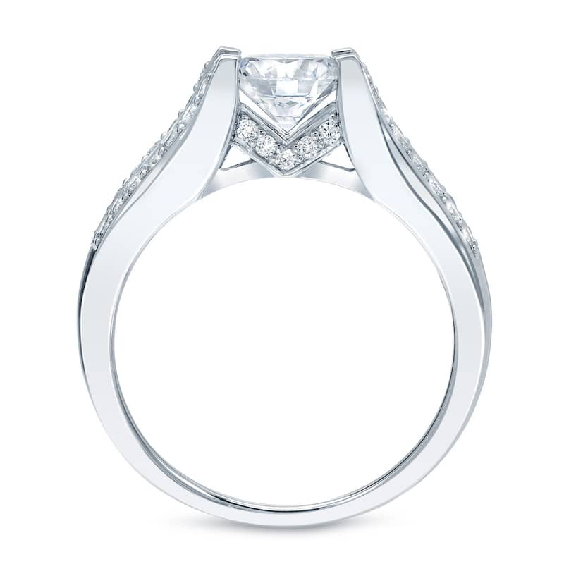 Auriya 1 3/4ct TDW Certified Round Diamond Engagement Ring 14k White Gold