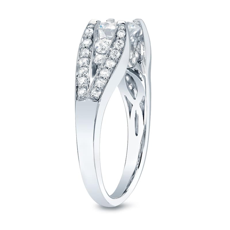 Auriya 1 3/4ct TDW Certified Round Diamond Engagement Ring 14k White Gold