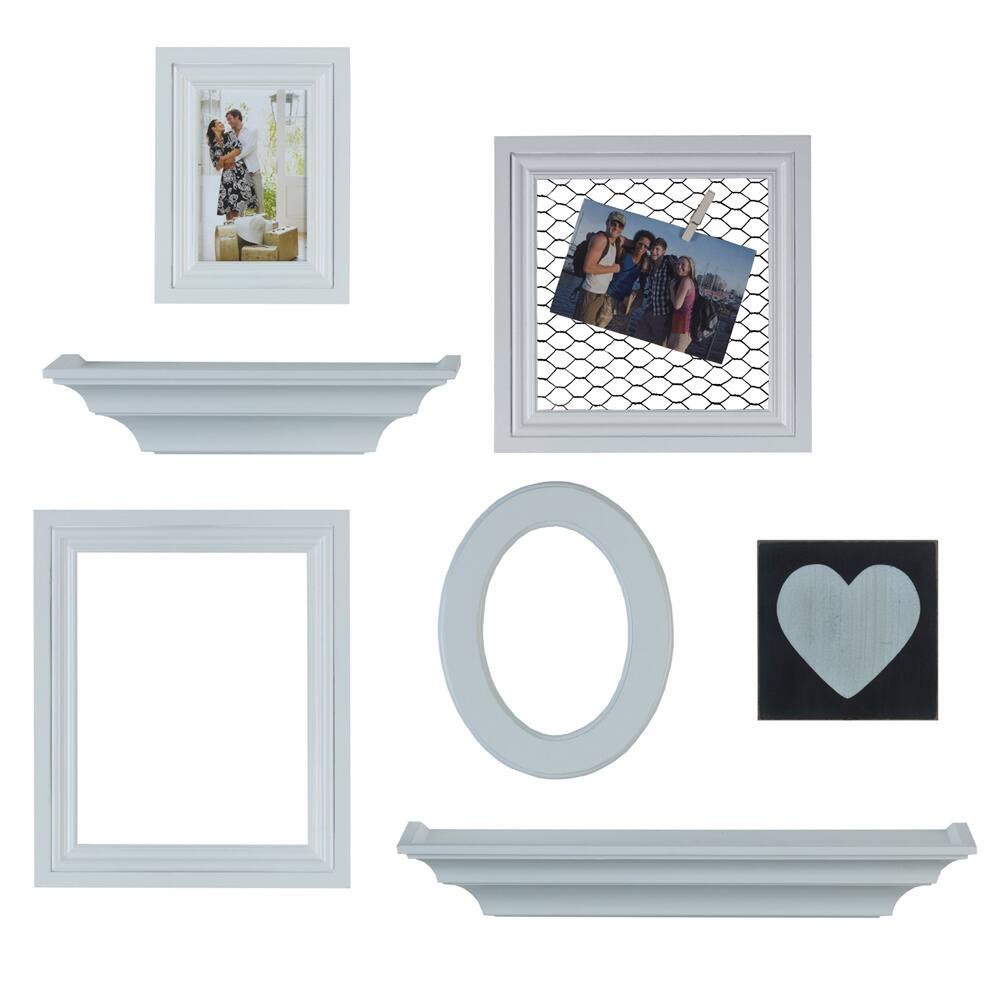 Melannco 7-piece Solid White Wall Set