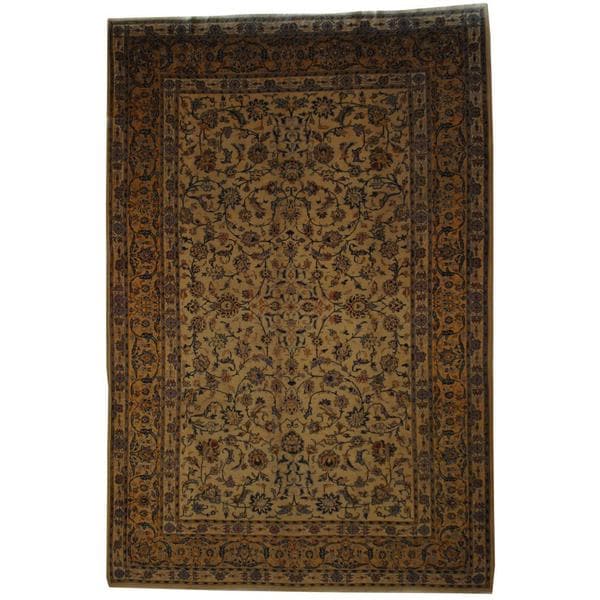 Handmade Herat Oriental Persian 1970s Semi-antique Kashan Wool Rug - 9'3 x 13'1 (Iran)
