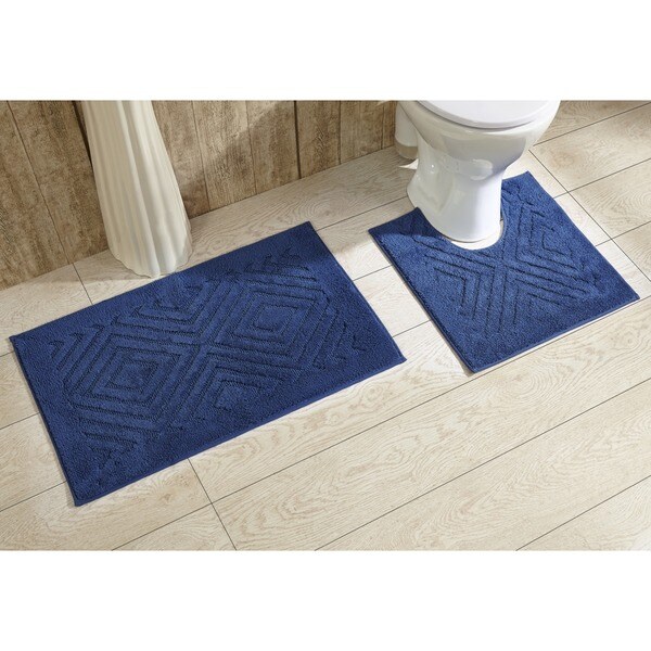 Trier Cotton Non skid 2 piece Contour and Bath Rug Set by Better