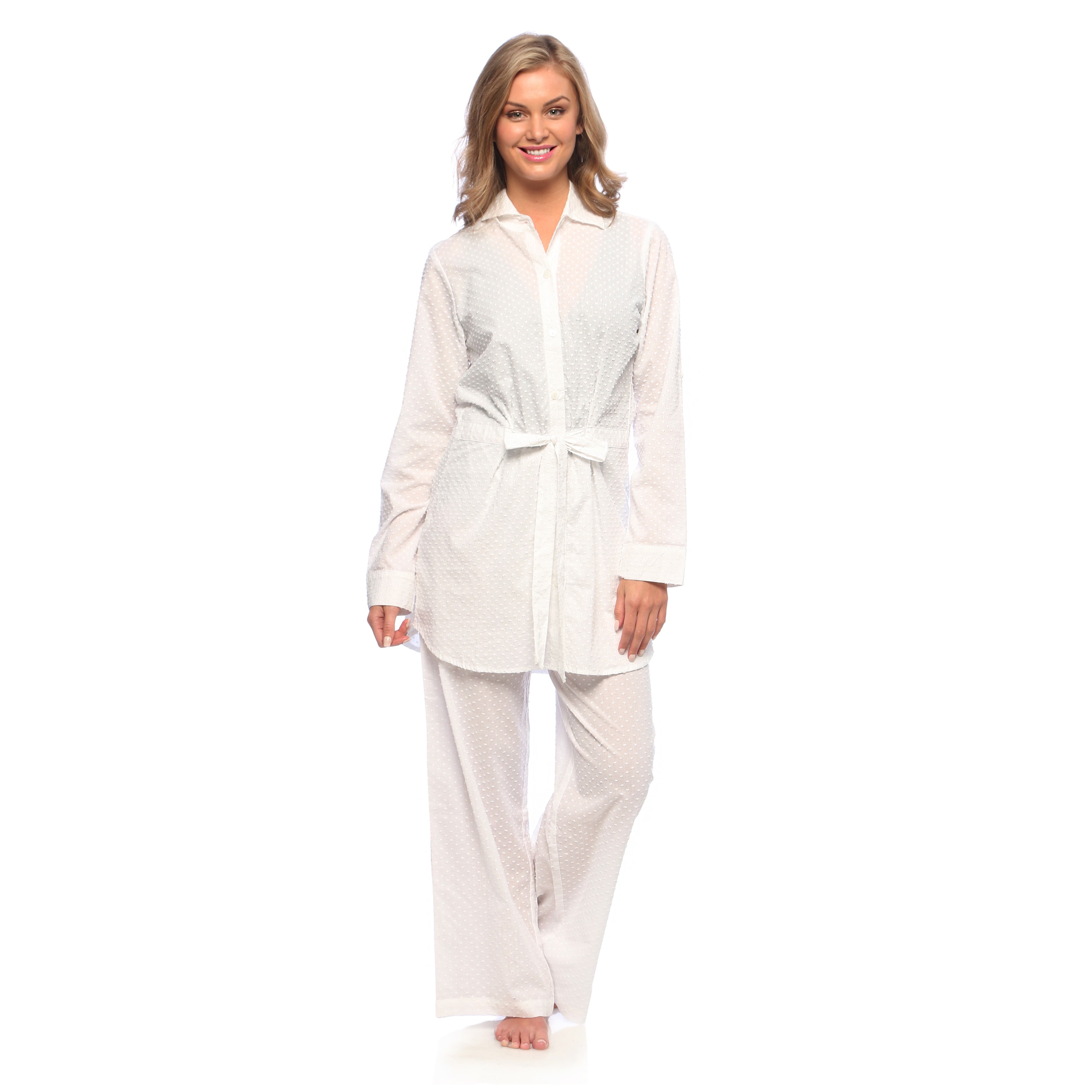 Tommy Bahama Tommy Bahama Womens Dots Adrift White Cotton Cover up Set White Size XS (2  3)