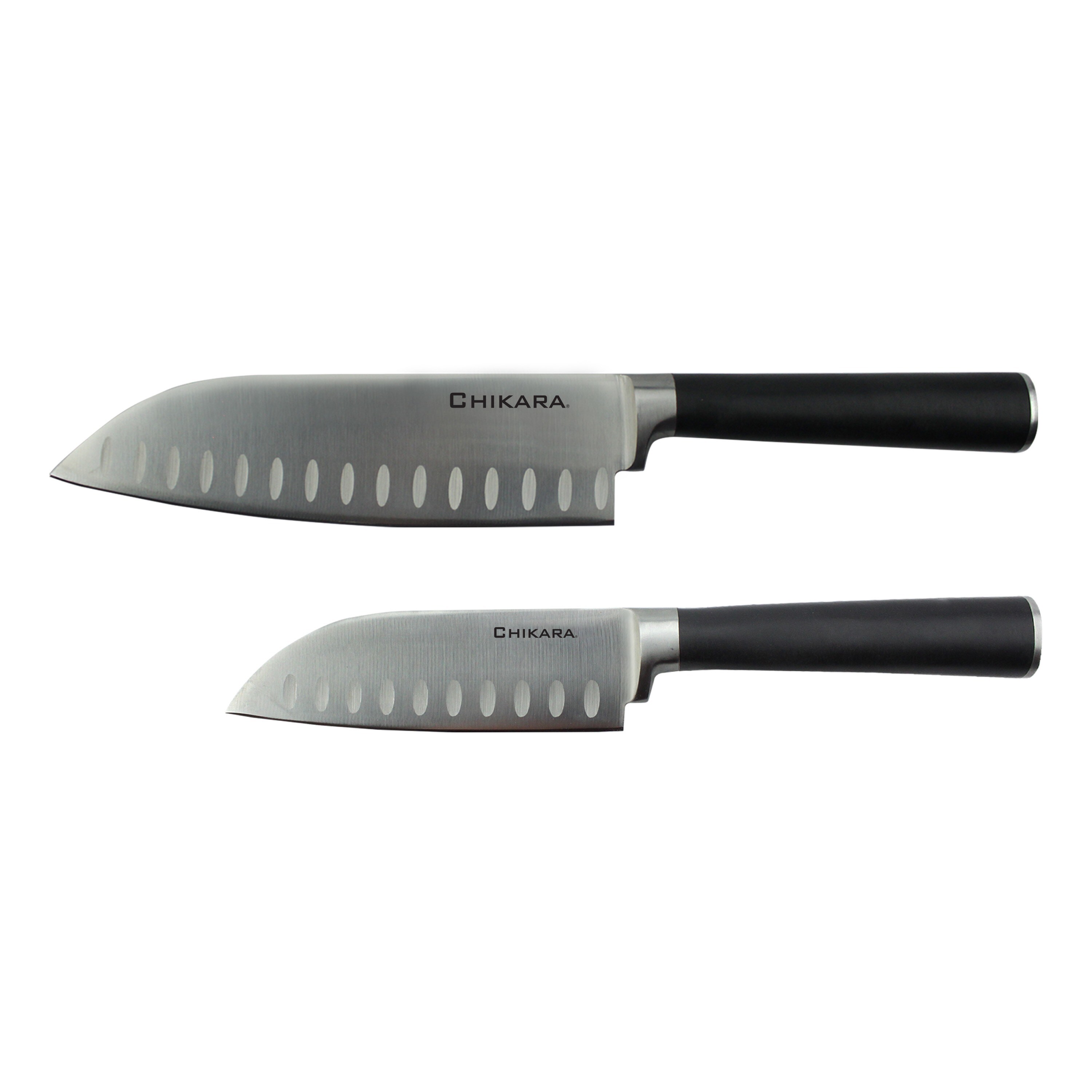 Shop Ginsu Chikara Series Forged 2 Pc Japanese Steel Santoku Knife Set Cutlery Set W 420j Stainless Steel Kitchen Knives Overstock 8887064
