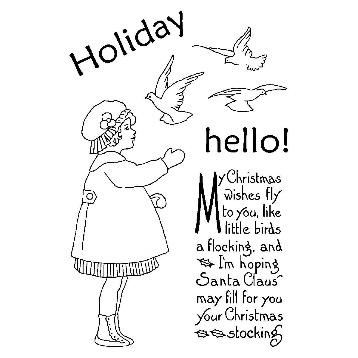 Pink Persimmon Clear Stamp 4 X6 Sheet   Holiday Hello