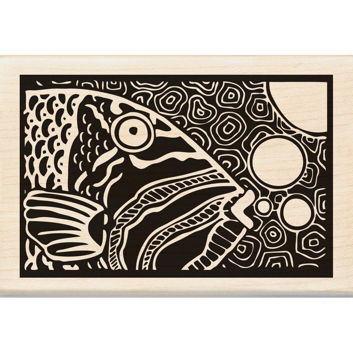 Inkadinkado Mounted Rubber Stamp 4 X2.75   Parrot Fish