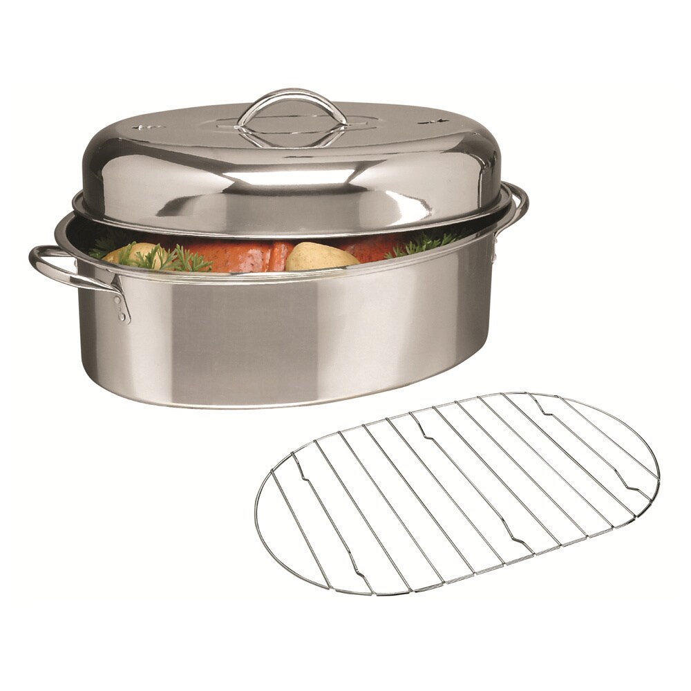 Shop Gibson Home 16inch Oval Roaster with Lid Rack Free Shipping On Orders Over 45