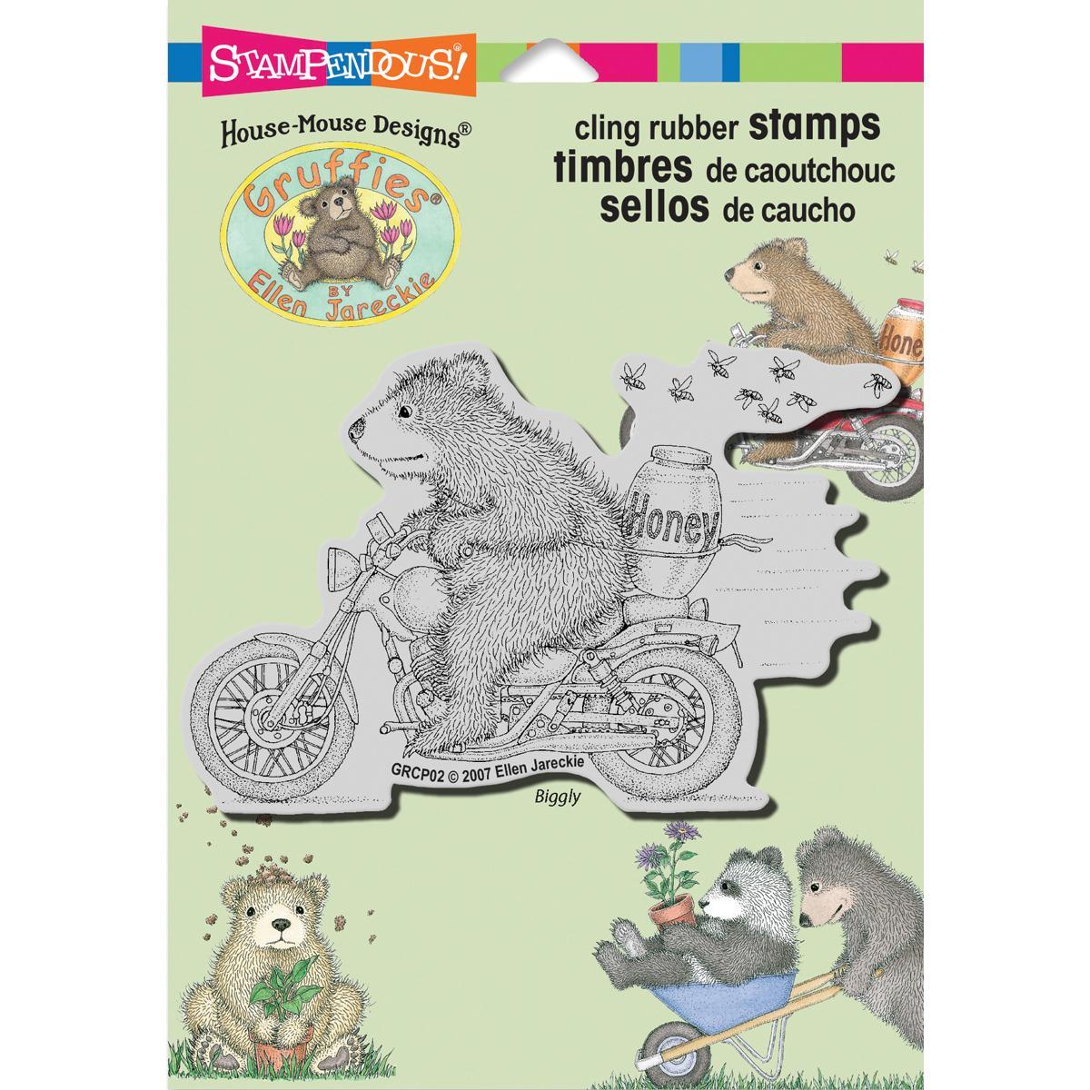 Stampendous Gruffies Cling Rubber Stamp 5.5 X4.5 Sheet   Honey Ride