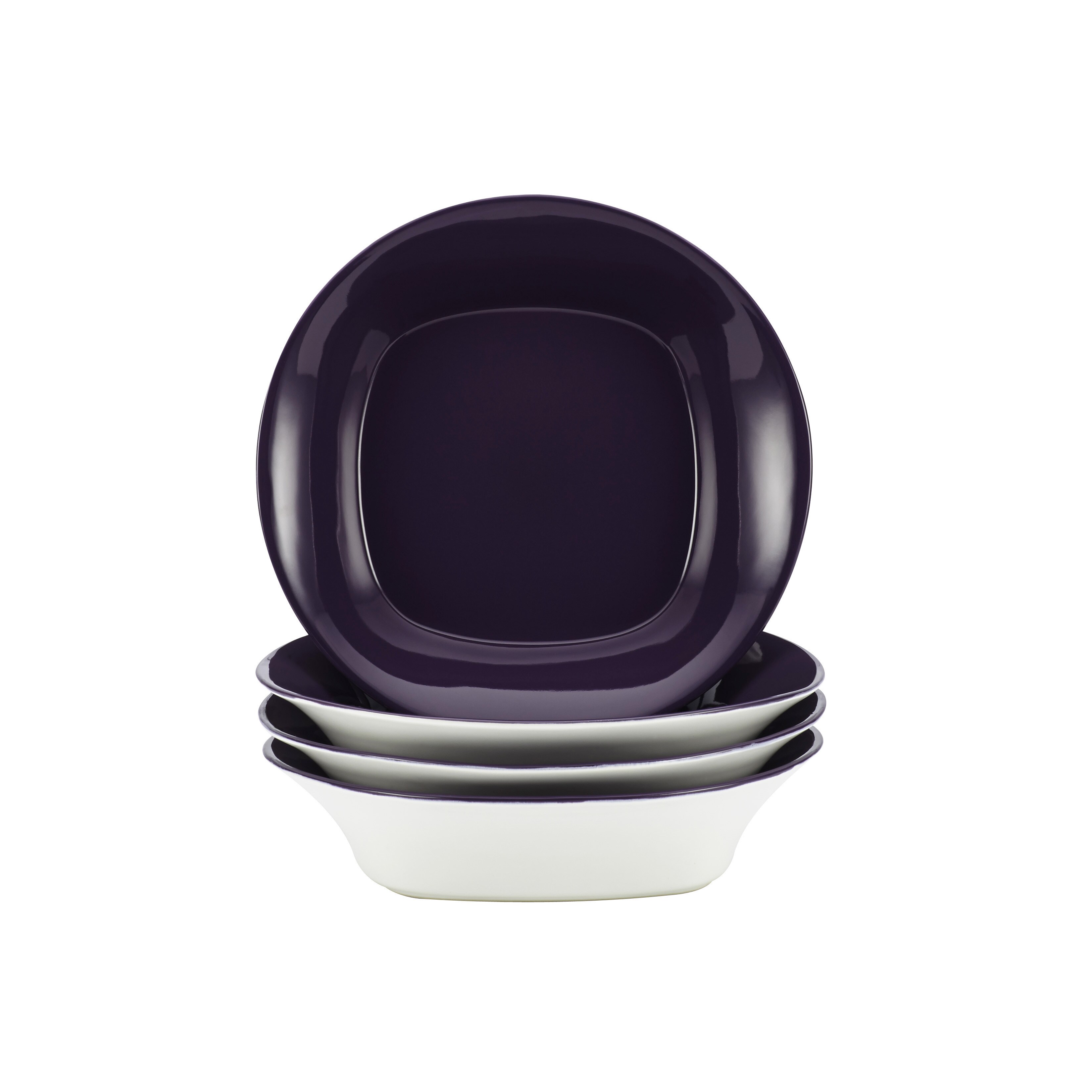 Rachael Ray Round/square Purple 4 piece Stoneware Bowl Set