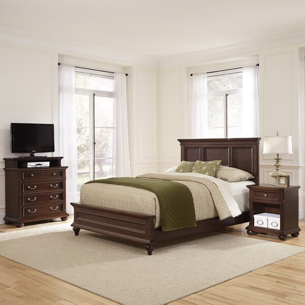 Shop Colonial Classic Bed, Night Stand, and Media Chest by Home Styles ...