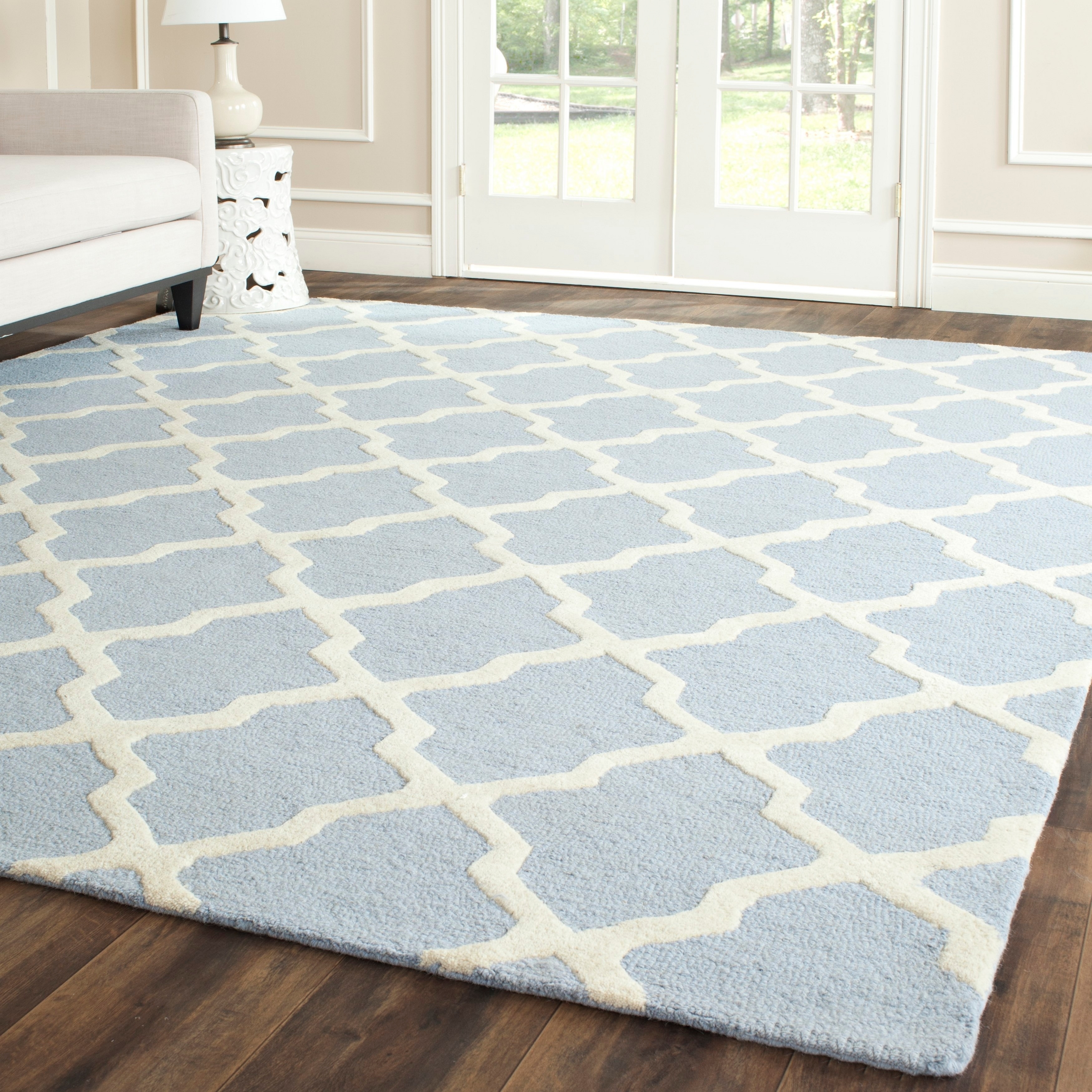 Safavieh Handmade Moroccan Cambridge Ivory/ Navy Wool Rug (8 X 10)