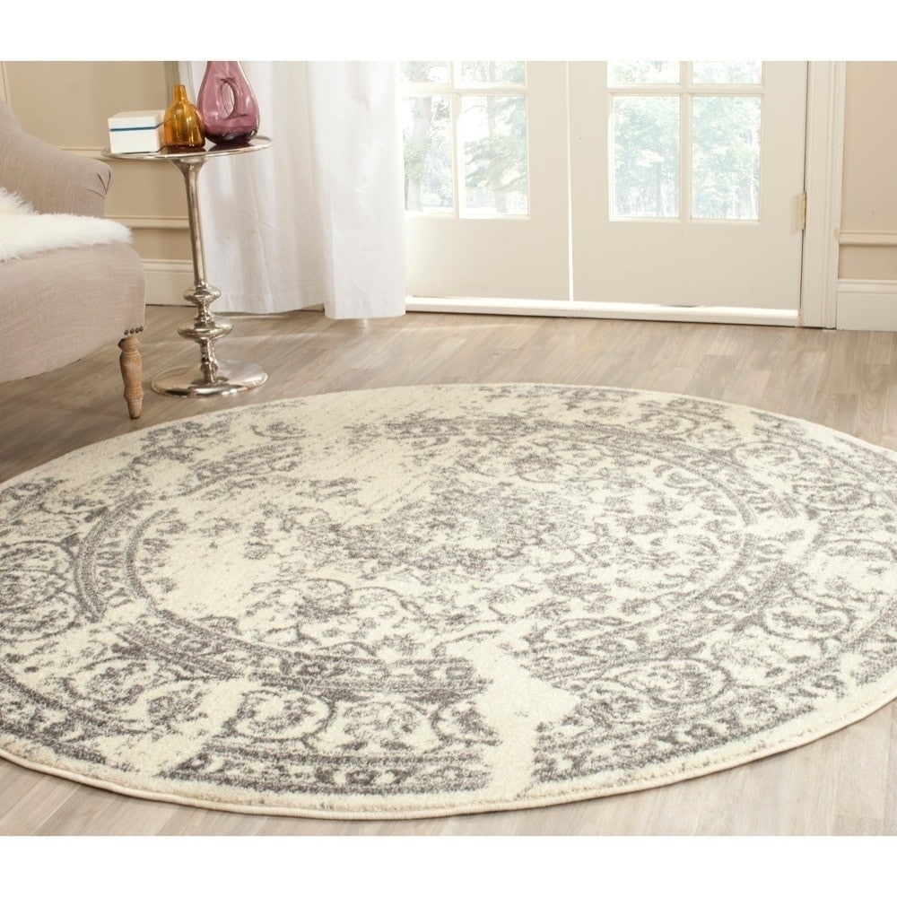 Safavieh Adirondack Ivory/ Silver Rug (8 Round)