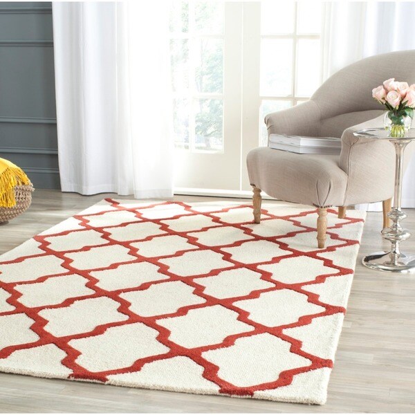 Safavieh Handmade Moroccan Cambridge Ivory/ Rust Wool Rug - 8' x 10'