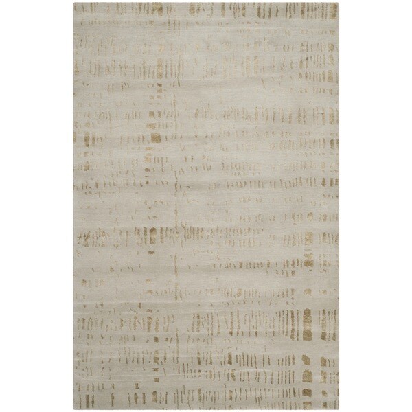 Shop Safavieh Handknotted Nepalese Modern Beige Wool/ Silk Rug 4' x