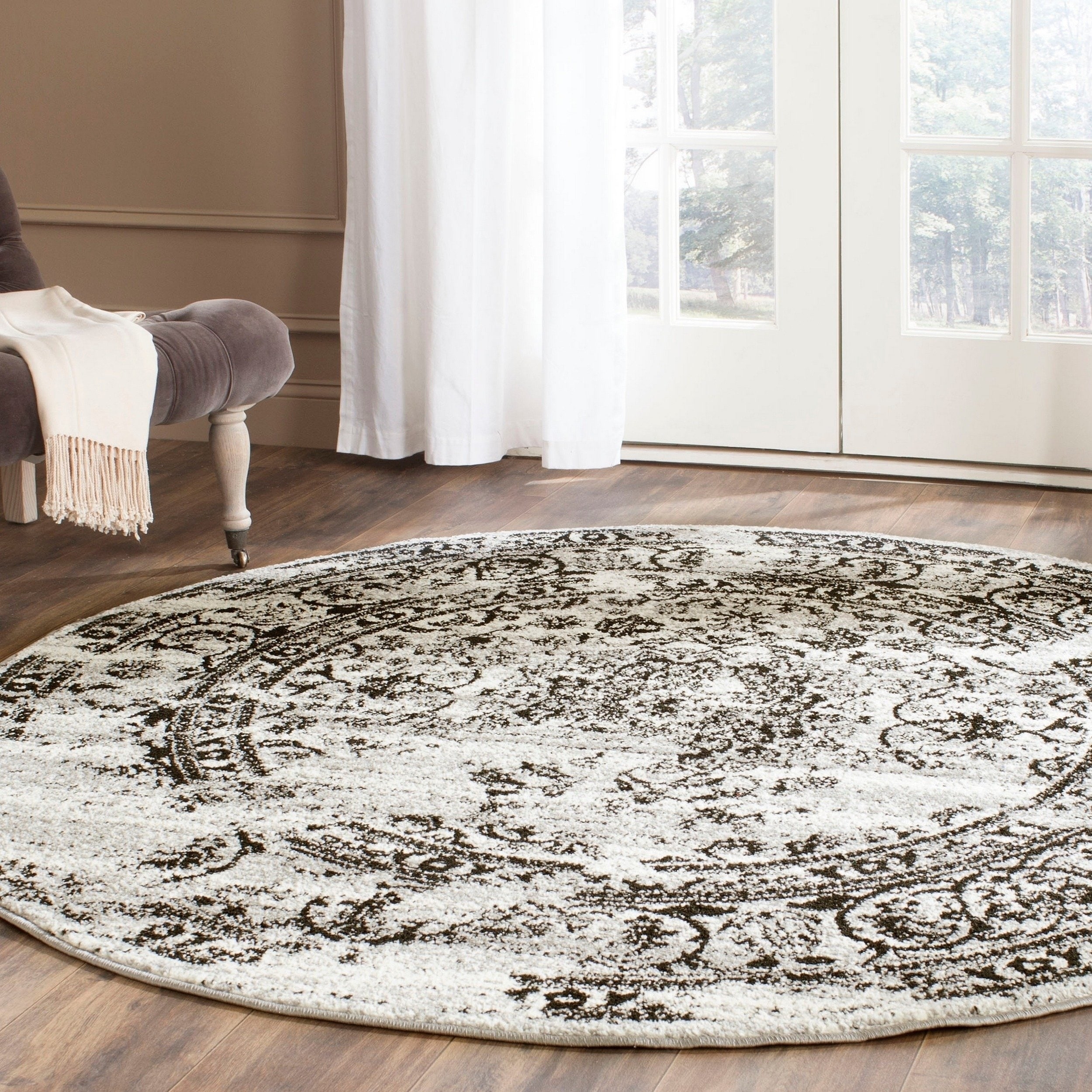 Safavieh Adirondack Silver/ Black Rug (6 Round)