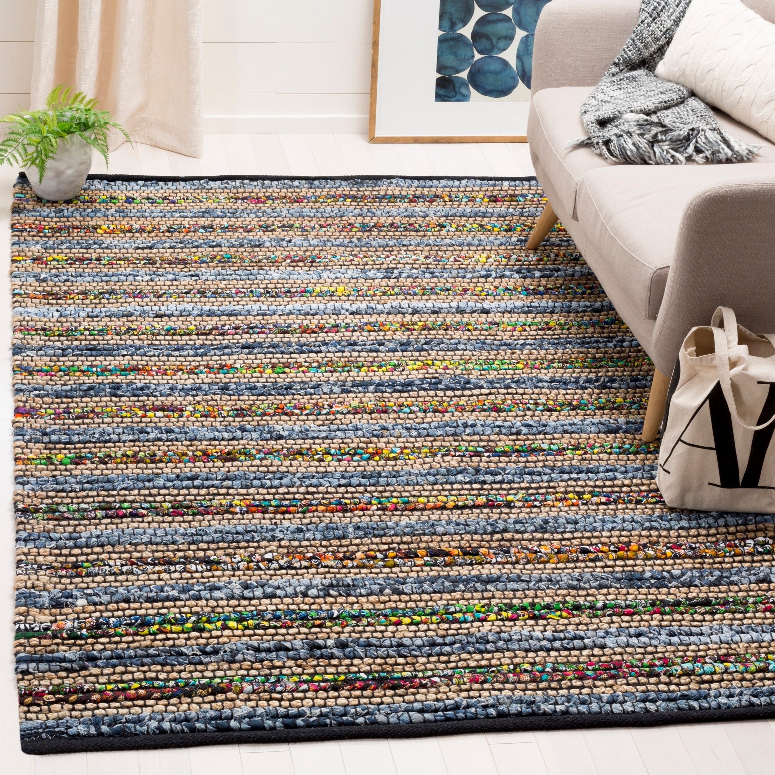 Safavieh Hand woven Cape Cod Blue/ Multi Jute Rug (4 X 6)