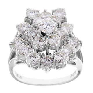 14k White Gold 3ct TDW Diamond Ballerina Estate Ring (H-I, VS1-VS2)