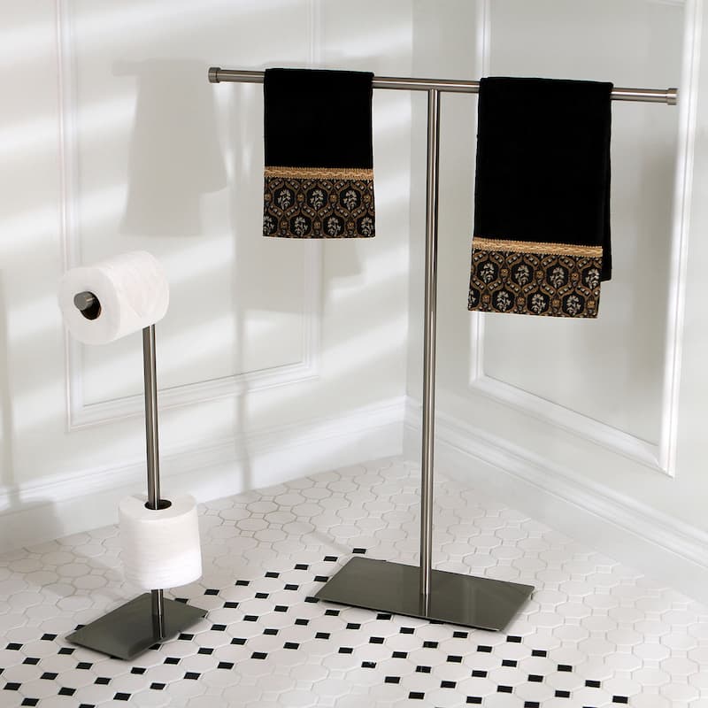 Modern Satin Nickel Freestanding Bathroom Accessories