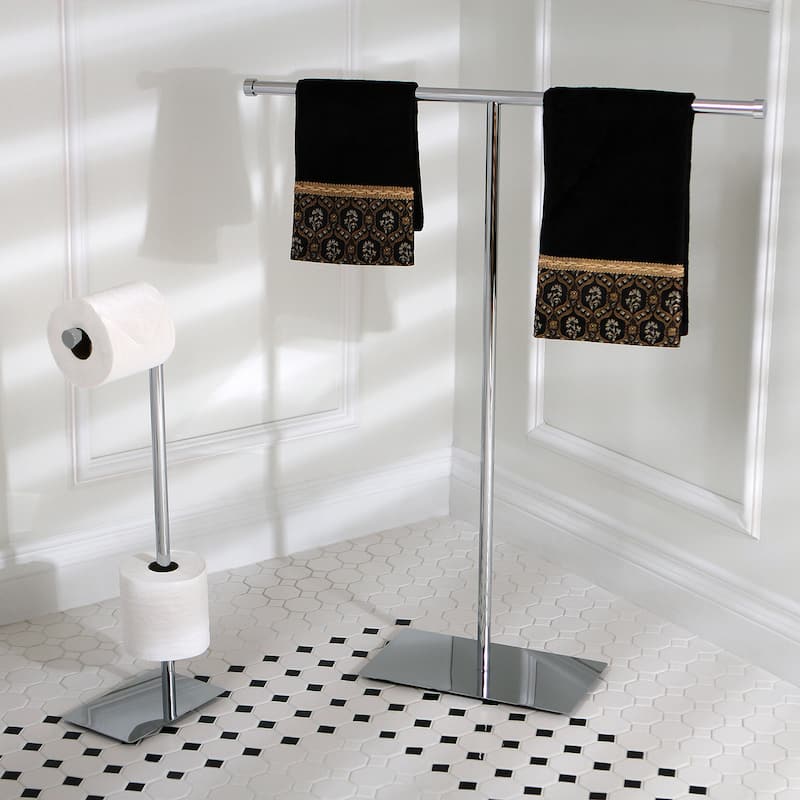 Modern Freestanding Polished Chrome Bathroom Accessories