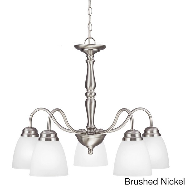 Brushed Nickel Fluorescent Chandelier/Pendant With Satin Etched White Glass NIB 