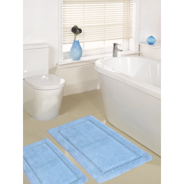 Super Plush Race Track Cotton 2 piece Bath Rug Set Bath & Shower Mats