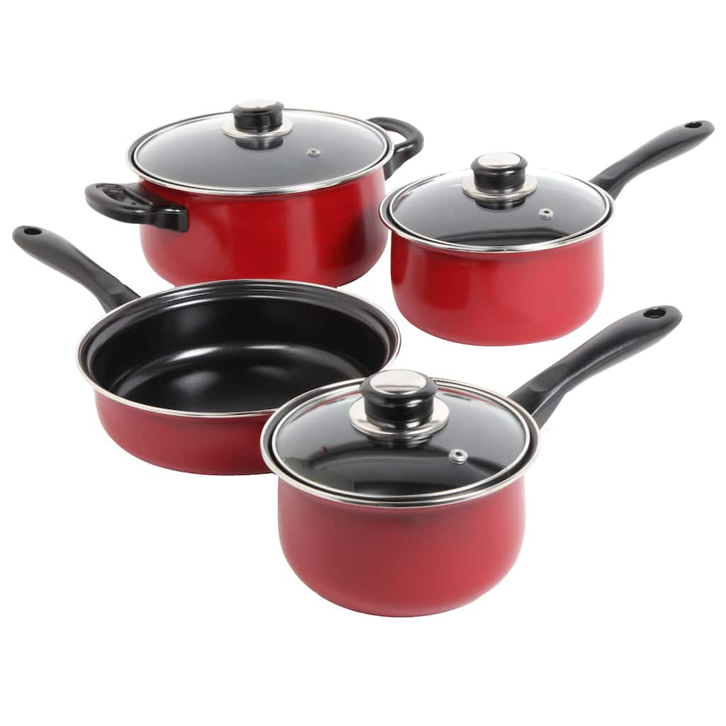 Sunbeam Newbrook 7-piece Non-stick Red Cookware Set