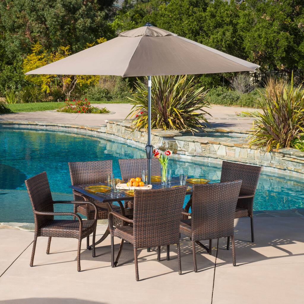 Littleton Aluminum Wicker 7-piece Patio Set by Christopher Knight Home