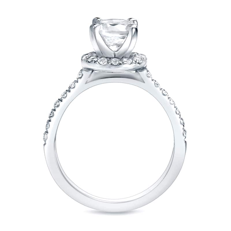 Auriya 14k Gold 1 1/2ctw Round Halo Diamond Engagement Ring Certified