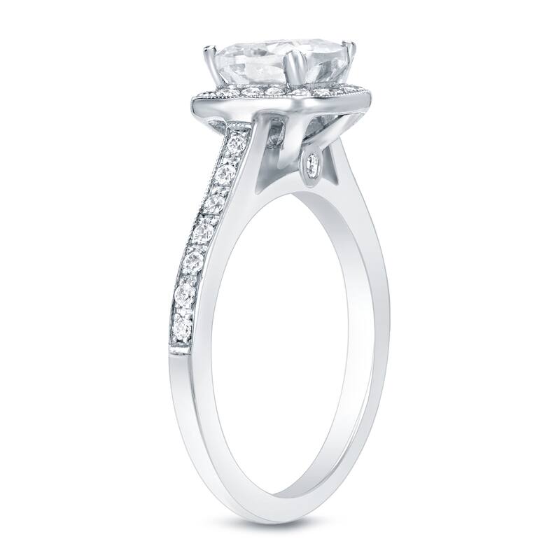 Auriya 14k Gold 2ctw Cushion-cut Halo Diamond Engagement Ring Certified