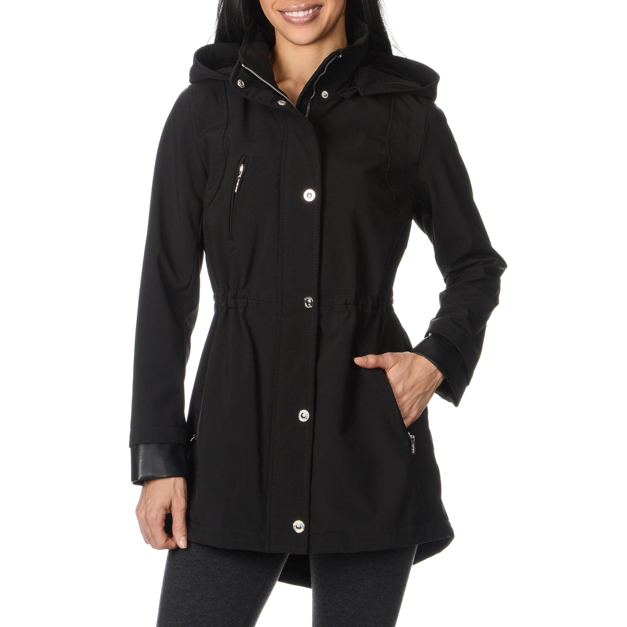 Kensie Womens Soft Shell Anorak Jacket