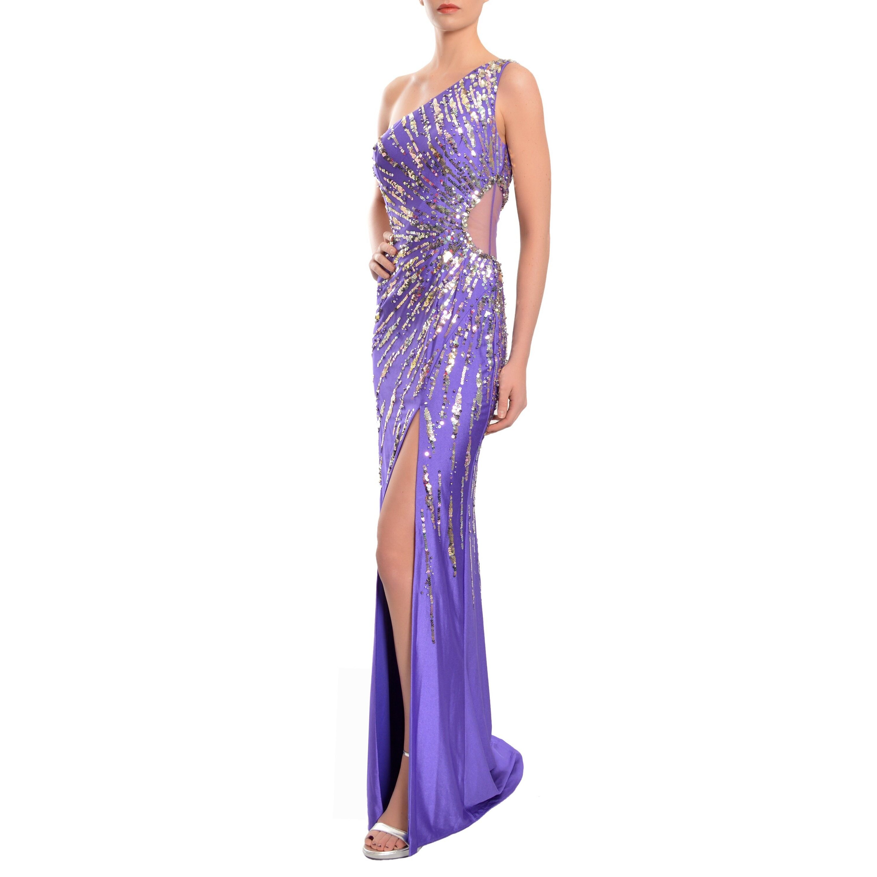 mac duggal purple gown