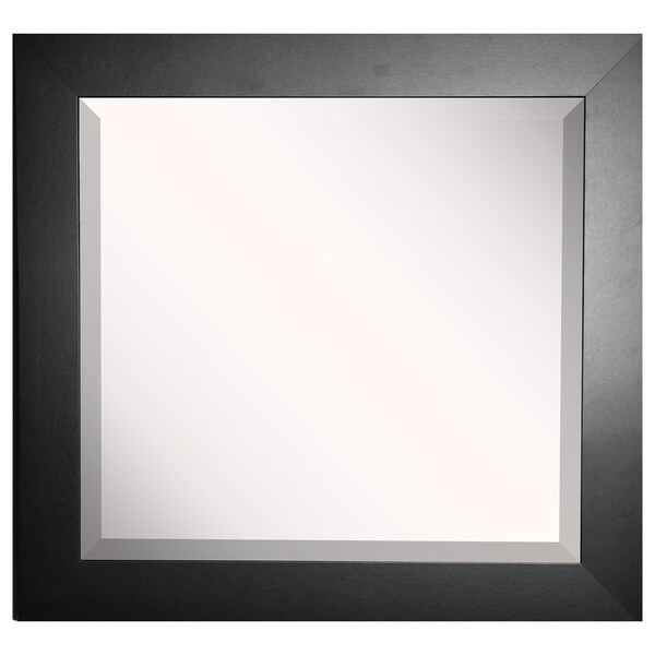 American Made Rayne Wide Black Satin Wall/ Vanity Mirror