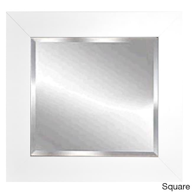 American made Rayne Wide Satin White Wall Mirror