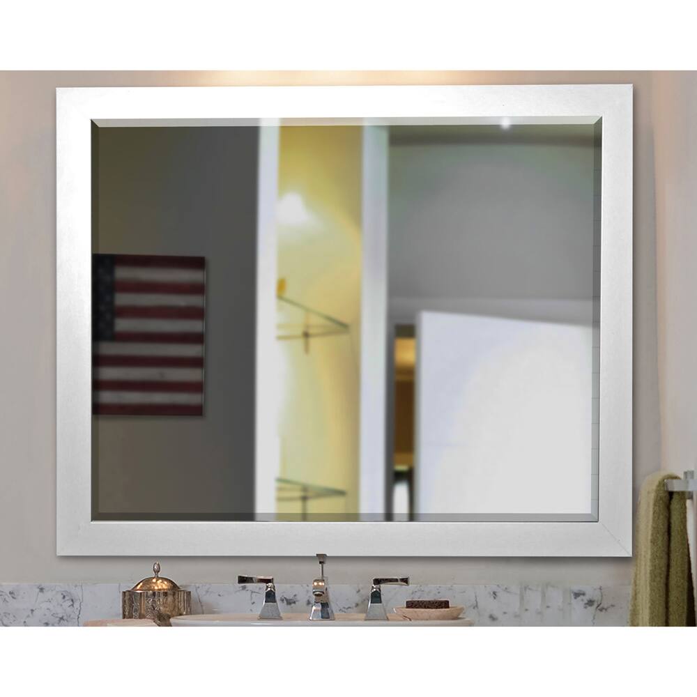 American Made Rayne Wide Satin White Wall/ Vanity Mirror - Satin White