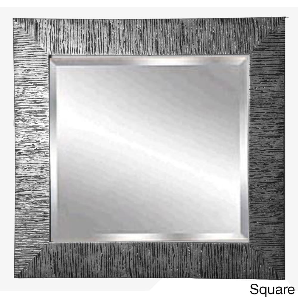 American made Rayne Safari Silvertone Textured Wall Mirror