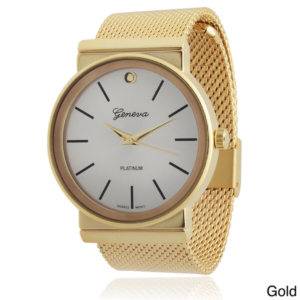 Geneva Platinum Mesh Band Quartz Watch Geneva Platinum Women's Geneva Watches