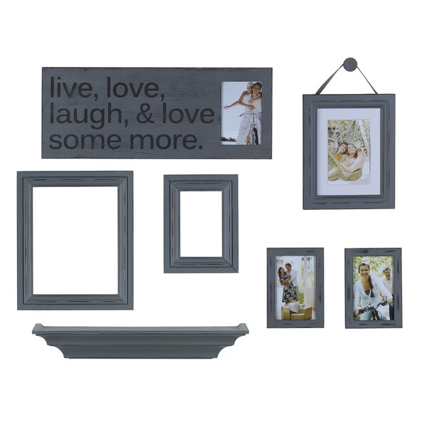 Shop Distressed Grey 8piece Wall Hanging Set Free Shipping On Orders Over 45