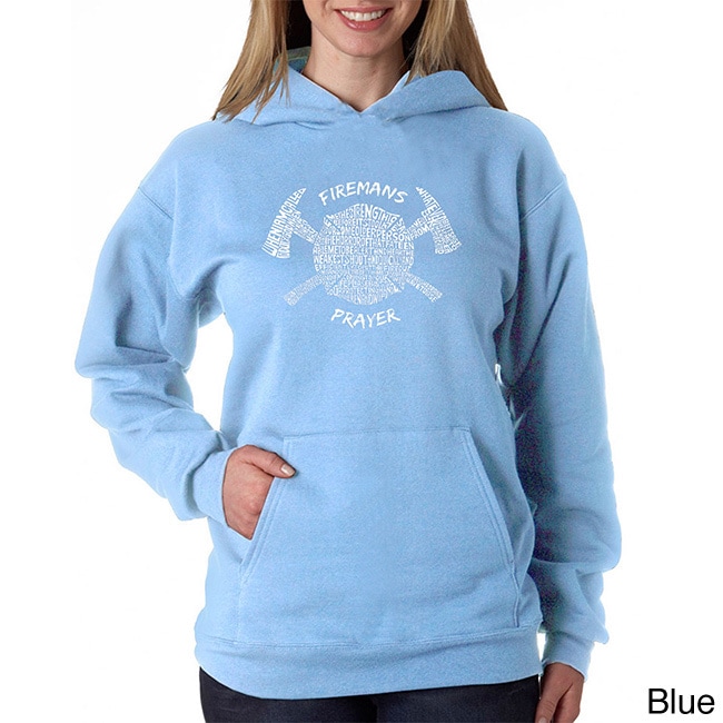 Los Angeles Pop Art Los Angeles Pop Art Womens Firemans Prayer Sweatshirt Blue Size XL (16)