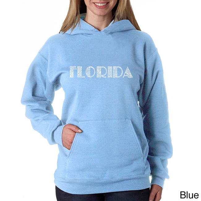 Los Angeles Pop Art Los Angeles Pop Art Womens Florida Cities Sweatshirt Blue Size XL (16)