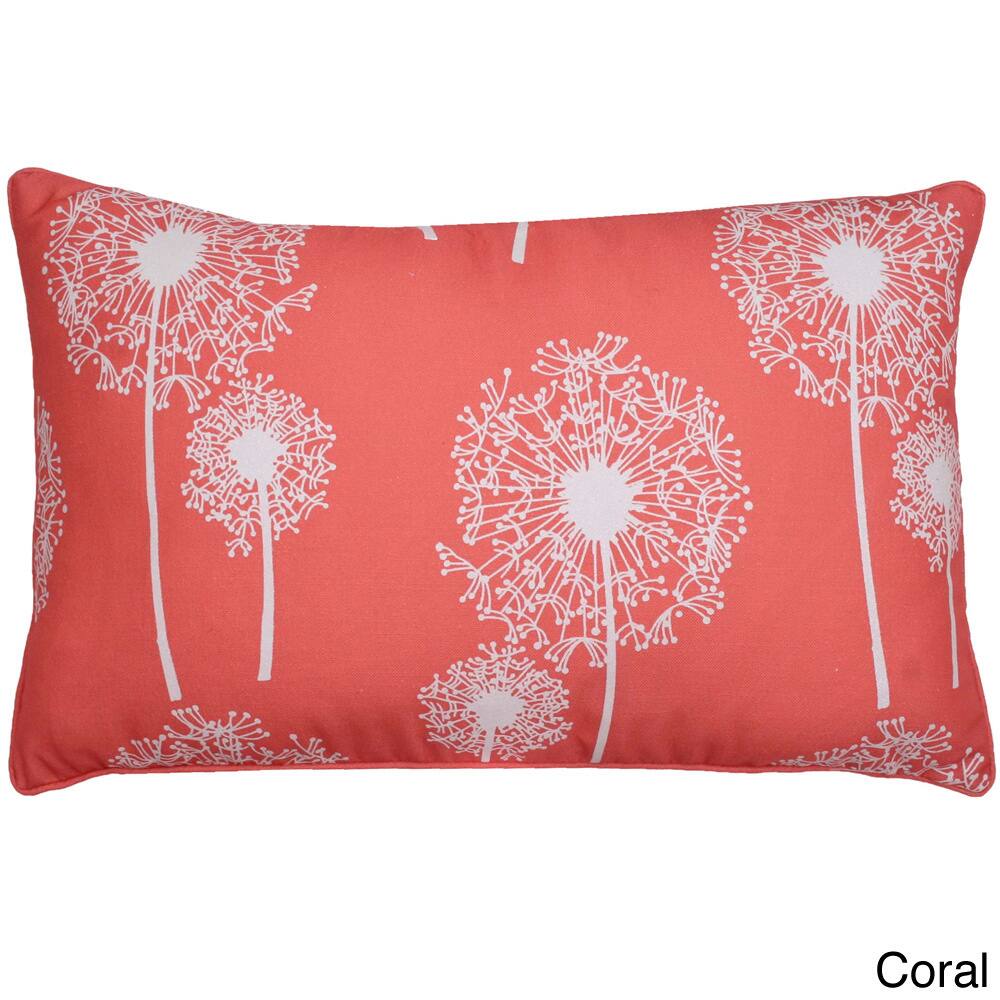 Dandelion Glitter Printed 12x20-inch Feather Fill Throw Pillow