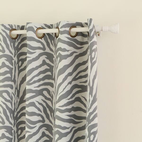 Shop Aurora Home Zebra Printed Room Darkening Grommet 84 Inch