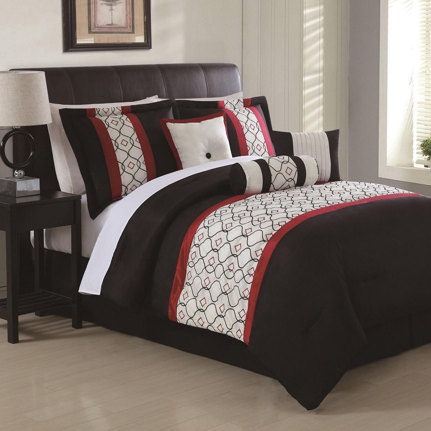 Halston 7 piece Embroidered Comforter Set