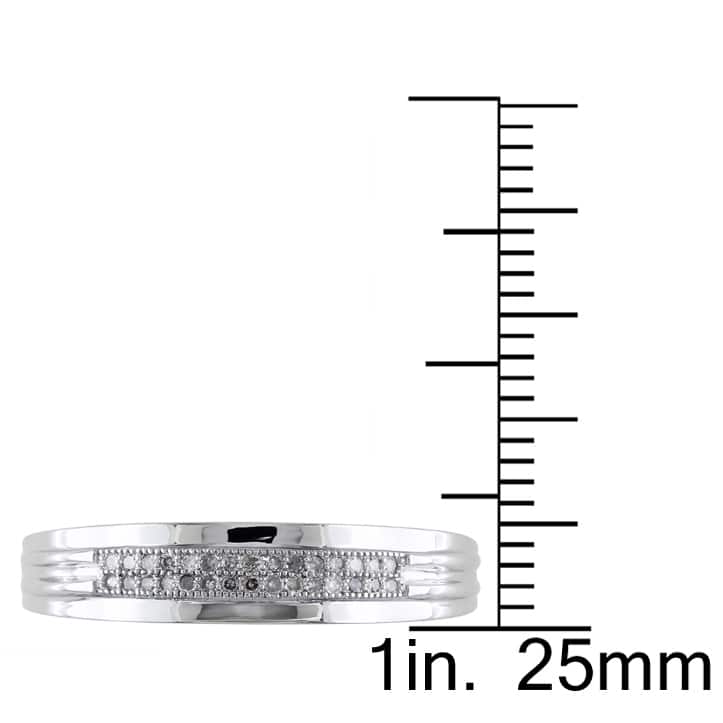 Miadora 10k White Gold 1/10ct TDW Diamond Anniversary Ring