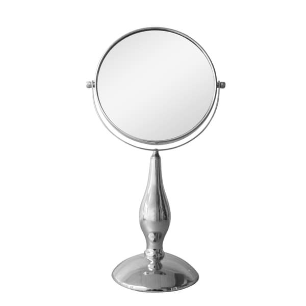 Free Standing 5X Chrome Magnifying Makeup Mirror by Elegant Home Fashions